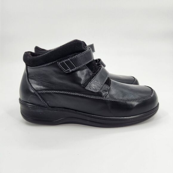 Orthofeet Shoes - Orthofeet Shenandoah 881 Boots Women’s Size 10 Wide Black Leather Comfort